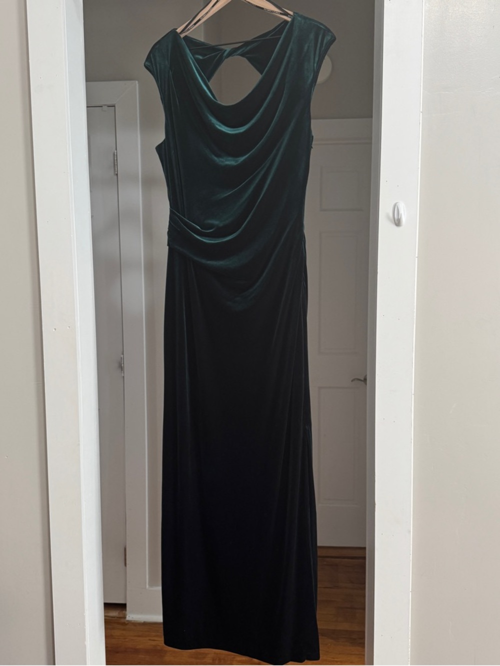 Vince Camuto Emerald Velvet Cowl-Neck Maxi Dress - Picture 2 of 10